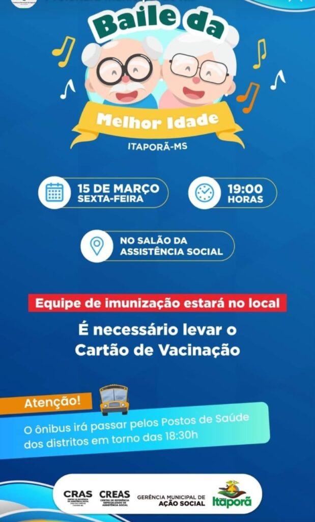 Baile da Melhor Idade acontece no dia 15 de março em Itaporã