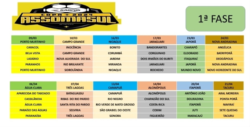 Itaporã irá sediar a Copa Assomasul neste sábado