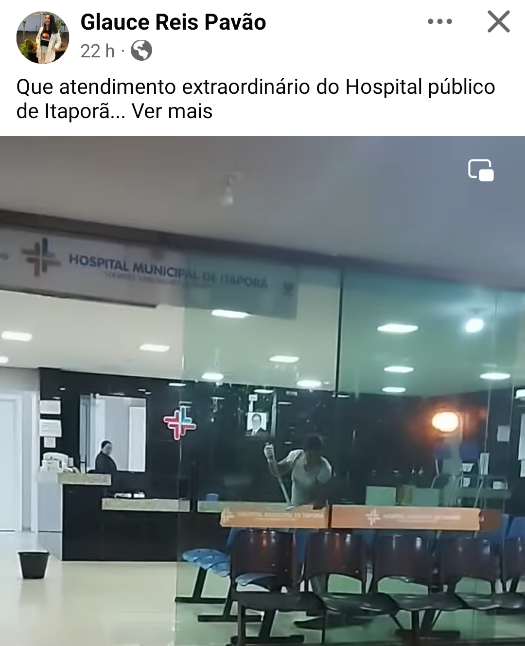 Hospital Municipal de Itaporã é elogiado em rede social