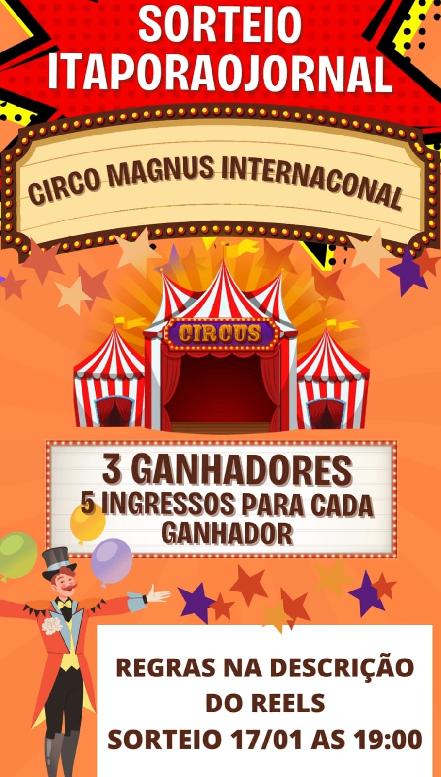 Estreia hoje Circo Magnus Internacional em Itaporã; participe do nosso sorteio