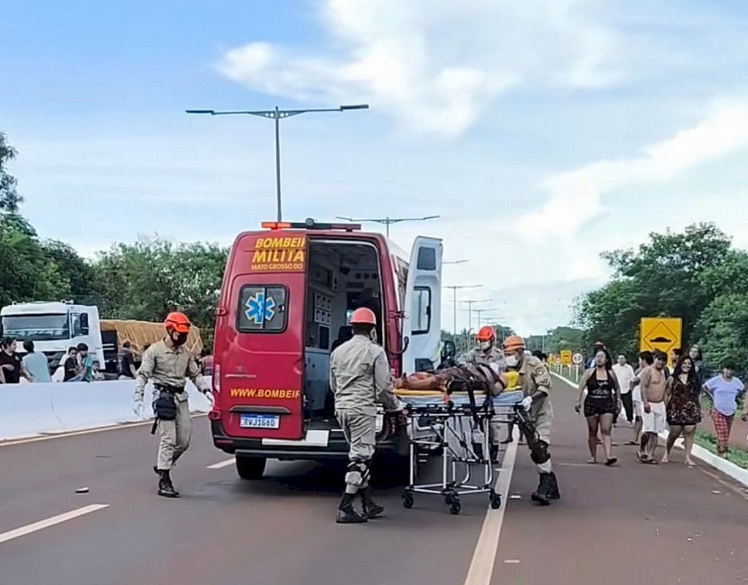 Homem atropelado na rodovia que liga Dourados a Itaporã morre no HV