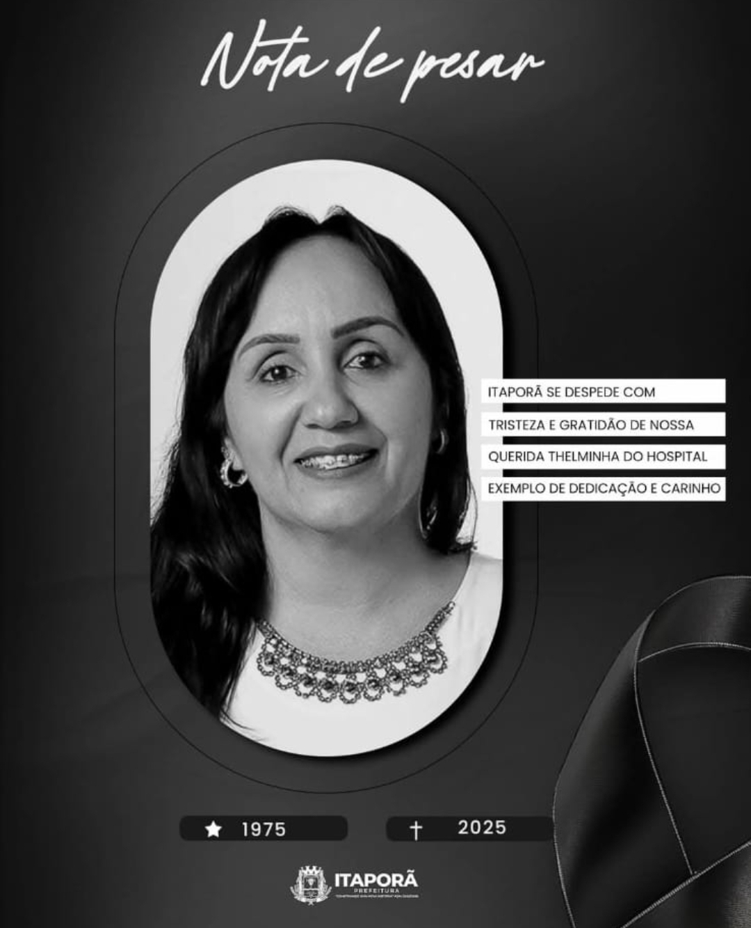 Luto! Noticiamos com pesar o falecimento de Thelma Castro Santana