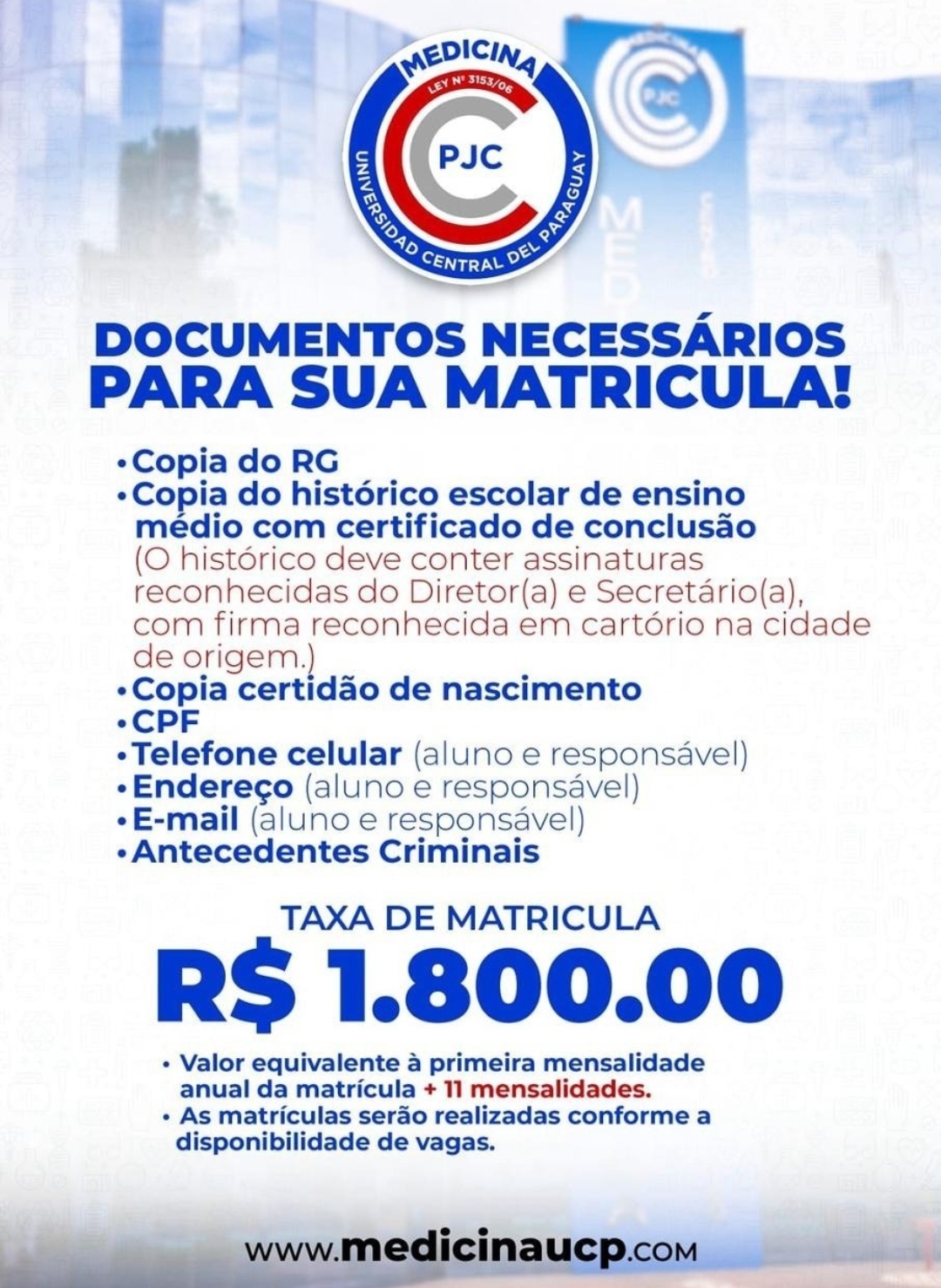 Matrículas 2026.2: Você tem interesse em cursar medicina no Paraguai? Saiba como garantir Assessoria gratuita