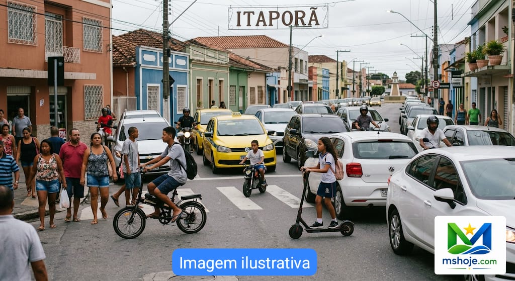 Itaporã enfrenta crescimento descontrolado de motonetas e bicicletas elétricas nas ruas