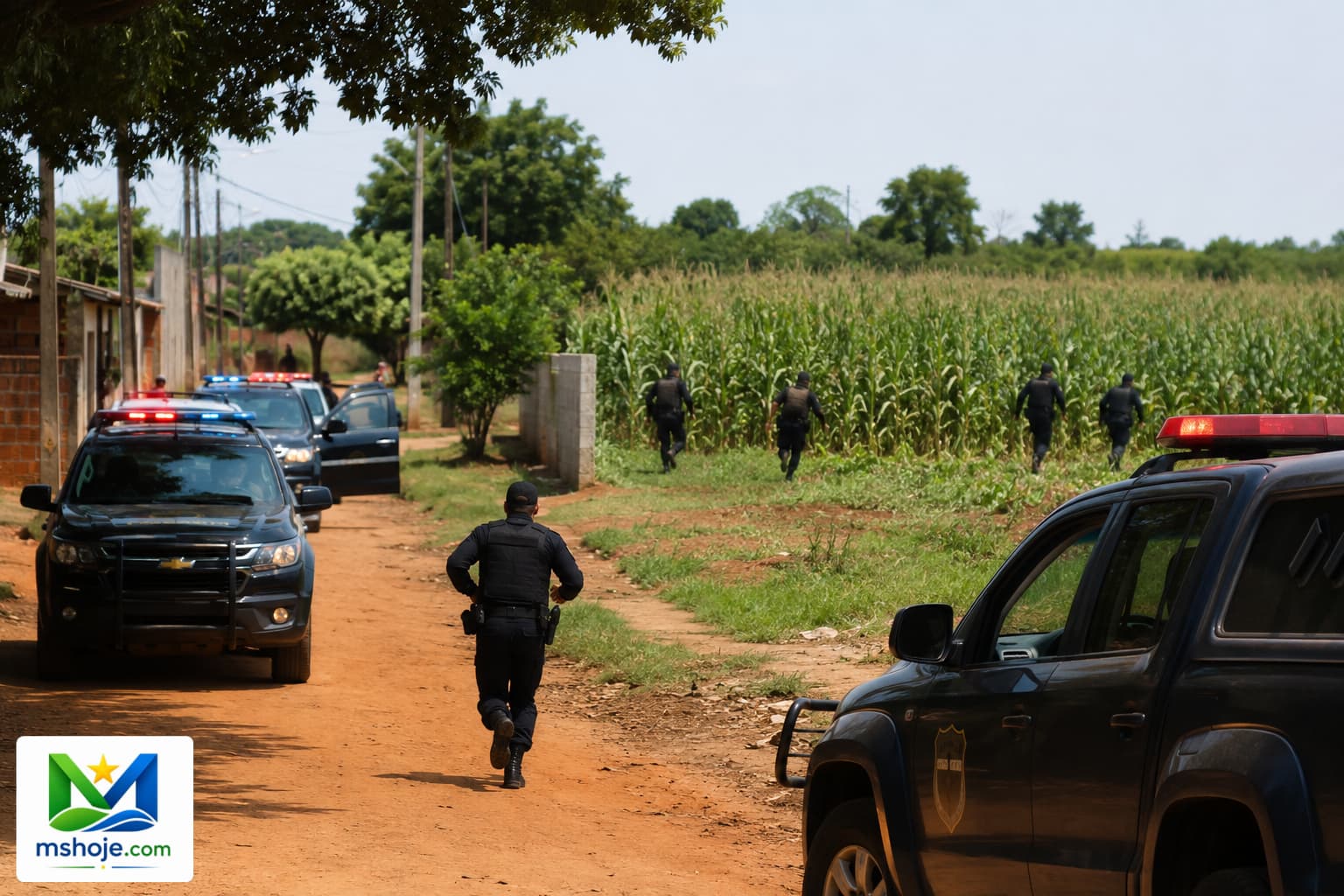 Perseguição policial assusta moradores da Vila União e suspeito foge para milharal em Itaporã
