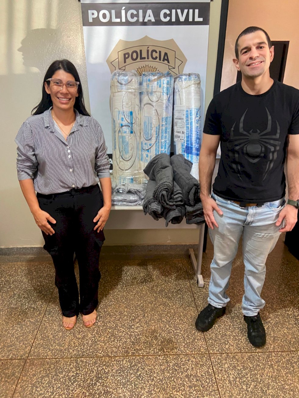 CONDEF entrega colchões, lençóis e cobertores à Delegacia de Polícia Civil de Itaporã para reforçar assistência humanitária durante o inverno