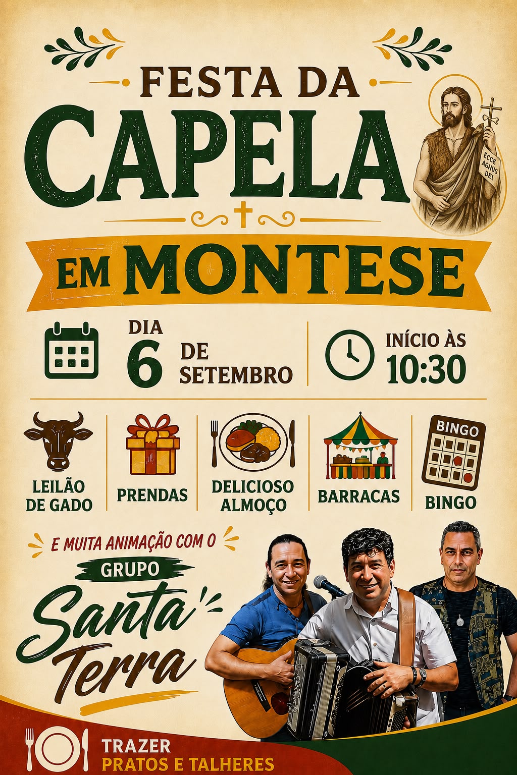 Capela São João Batista convida fiéis e comunidade para grande festa no dia 6 de setembro