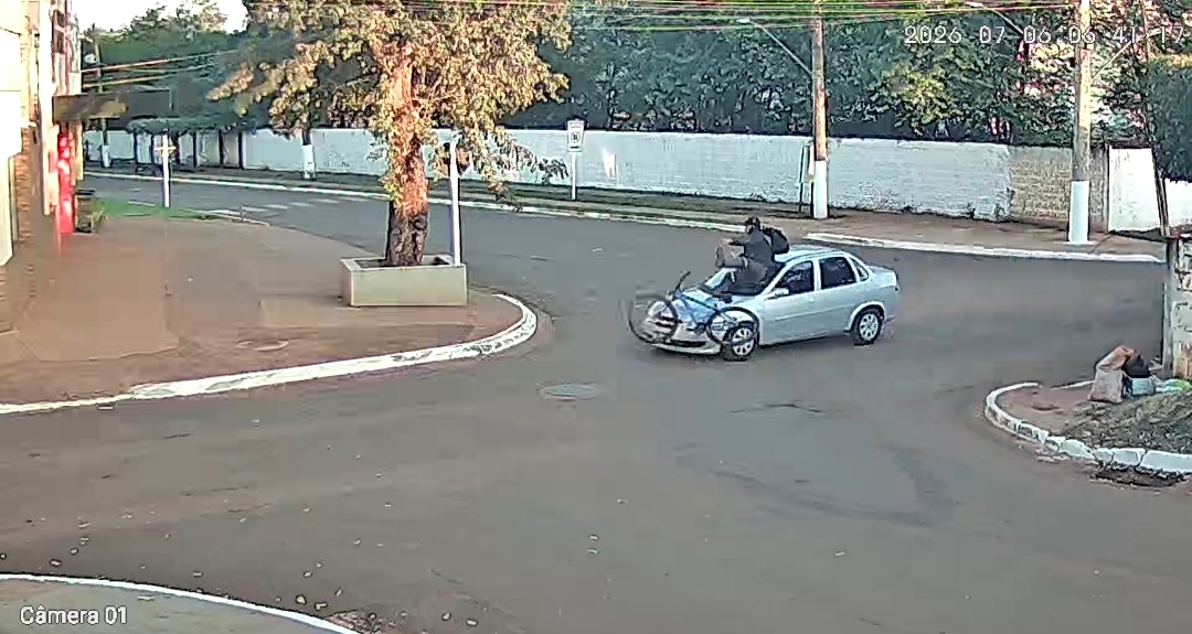 Itaporã: acidente deixa homem ferido próximo ao Mercado do Portuga nesta segunda-feira (vídeo)