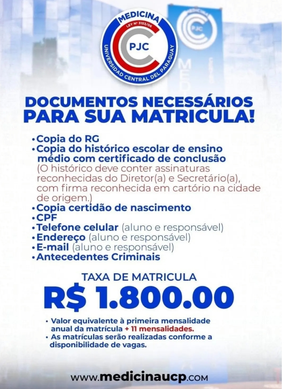 Matrículas 2026.2: Você tem interesse em cursar medicina no Paraguai? Saiba como garantir Assessoria gratuita