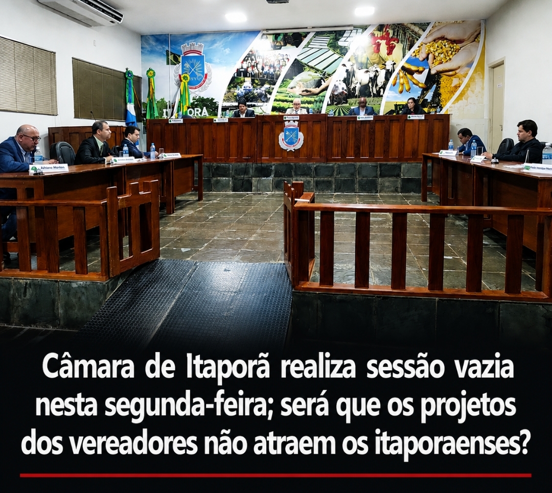 Câmara de Itaporã realiza sessão vazia nesta segunda-feira; será que os projetos dos vereadores não atraem os itaporaenses?