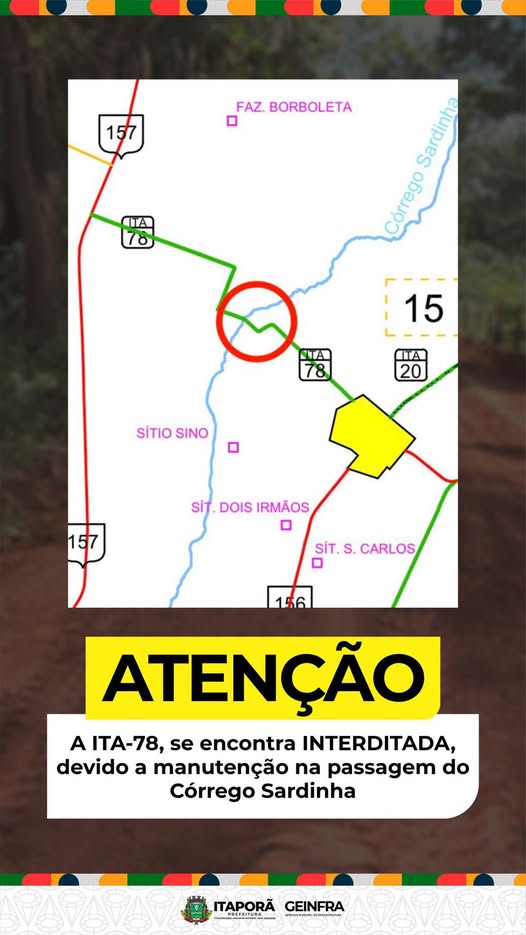 Aviso!  ITA-78 está interditada