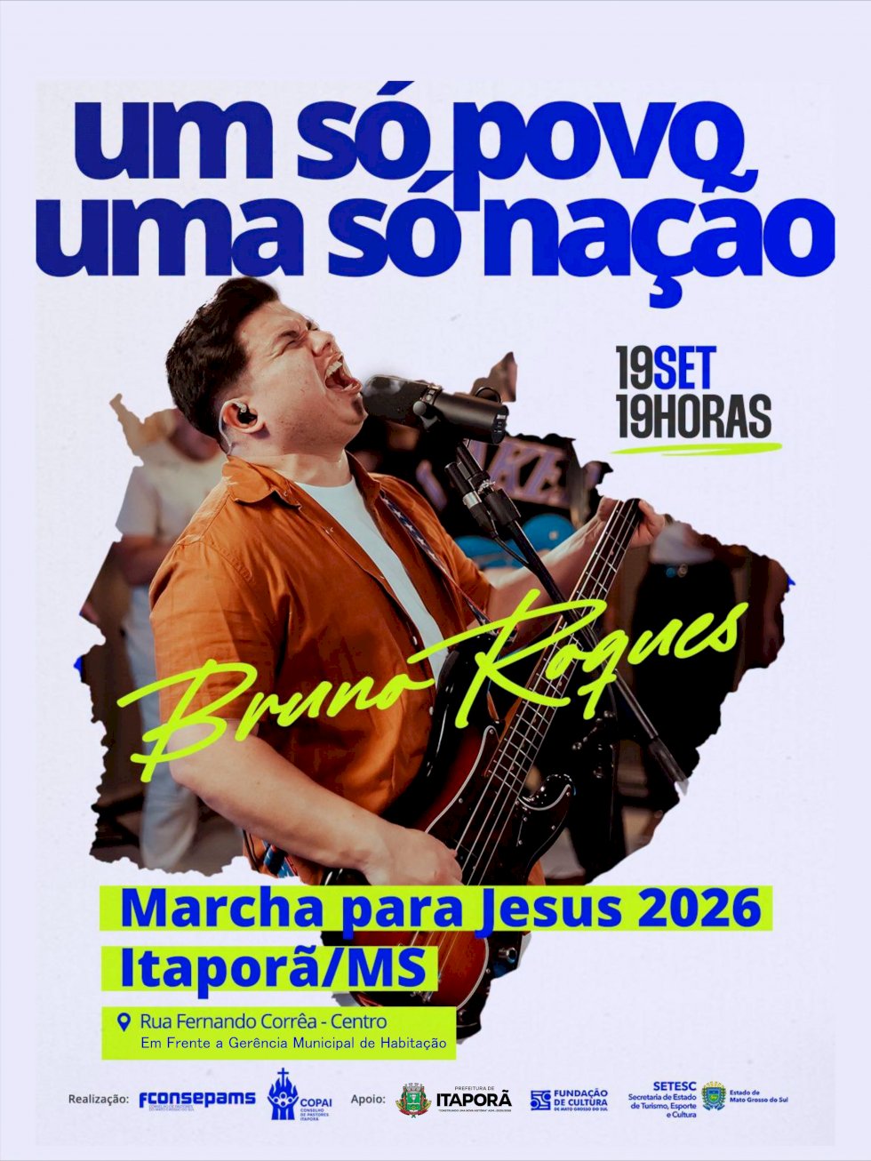 Itaporã se prepara para a Marcha para Jesus 2026 com noite de fé, música e celebração