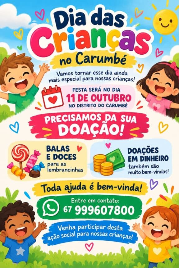 Festa solidária do Dia das Crianças no Carumbé arrecada doações para fazer a alegria dos pequenos
