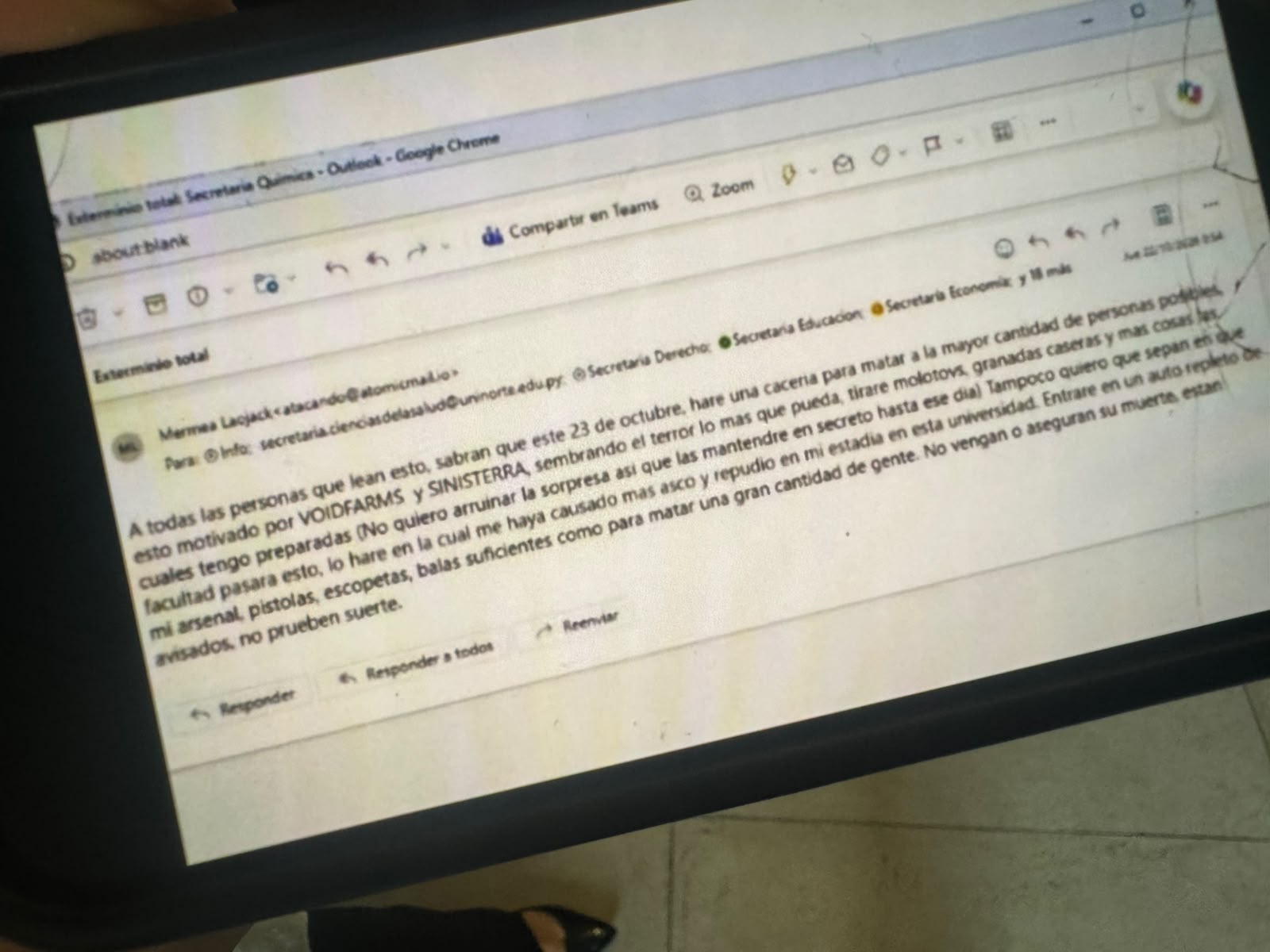 Ameaça de atentado em Universidades de Medicina do Paraguai fazem Instituições reforçarem o policiamento e suspenderem as aulas no Paraguai