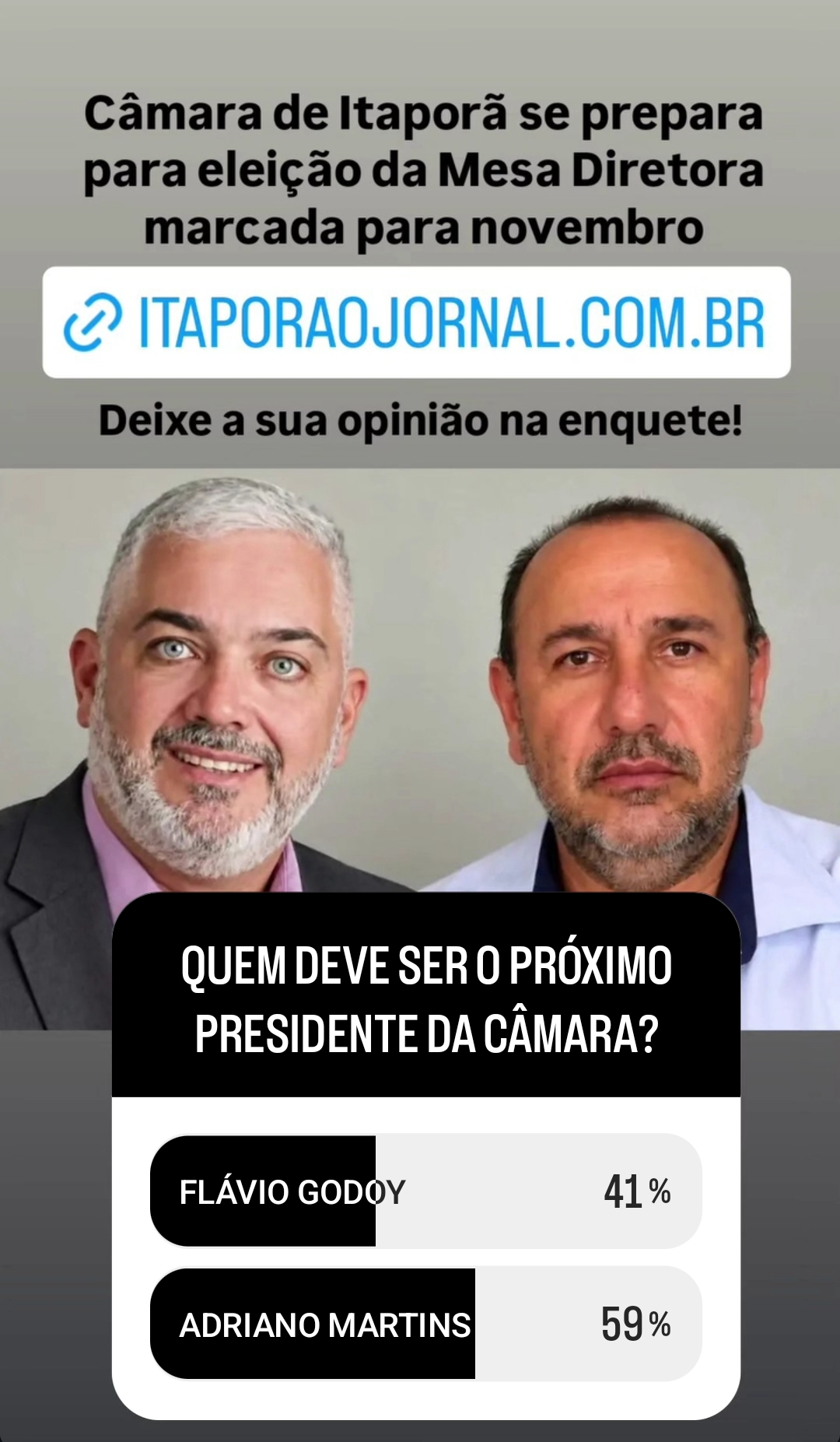 Adriano Martins lidera preferência popular para a Presidência da Câmara de Itaporã em meio a cobranças por cumprimento de acordo político
