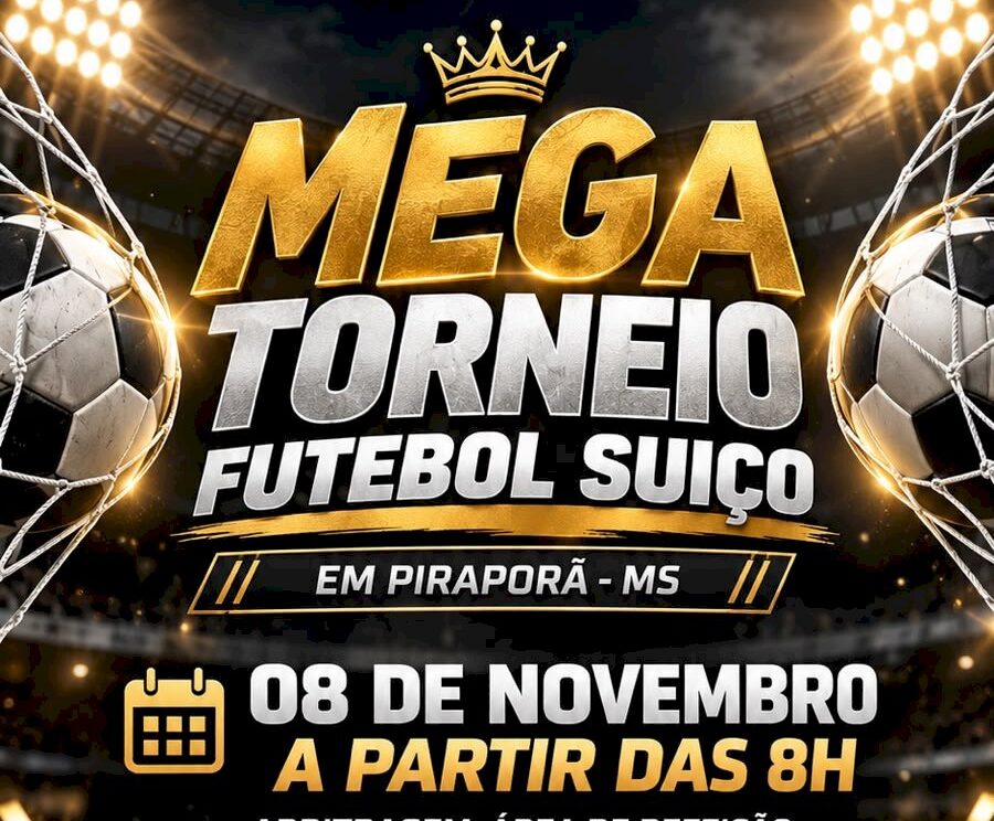 Piraporã terá Mega Torneio de Futebol Suíço com R$ 7,5 mil em prêmios; campeão leva R$ 4 mil
